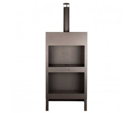 Calentador de patio + almacenamiento de leña negro XL Esschert